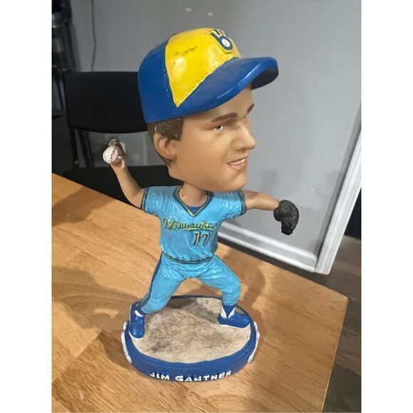 2004 JIM GANTNER POWDER BLUE RARE BOBBLEHEAD MILWAUKEE BREWERS SGA - Picture 1 of 8